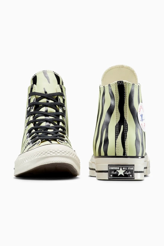 Кроссовки Chuck 70 светящиеся в темноте зебра Converse, бежевый — фото 3