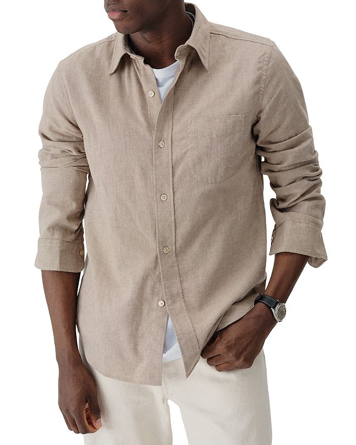 

Рубашка Pacific Twill Vintage с одним карманом Buck Mason, коричневый/бежевый