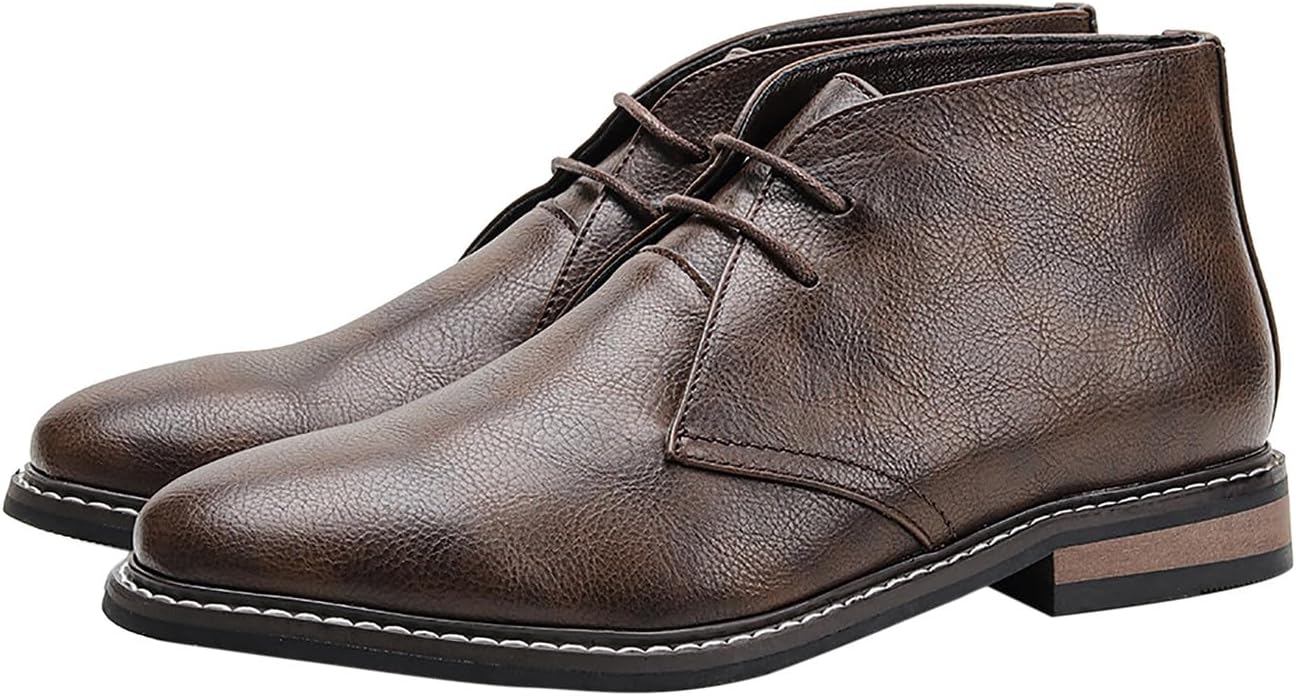 

Мужские повседневные ботинки Santimon Chukka из замши и кожи, для торжеств, свадеб, вестерн-стиля, модные формальные ботинки челси на щиколотку, коричневый