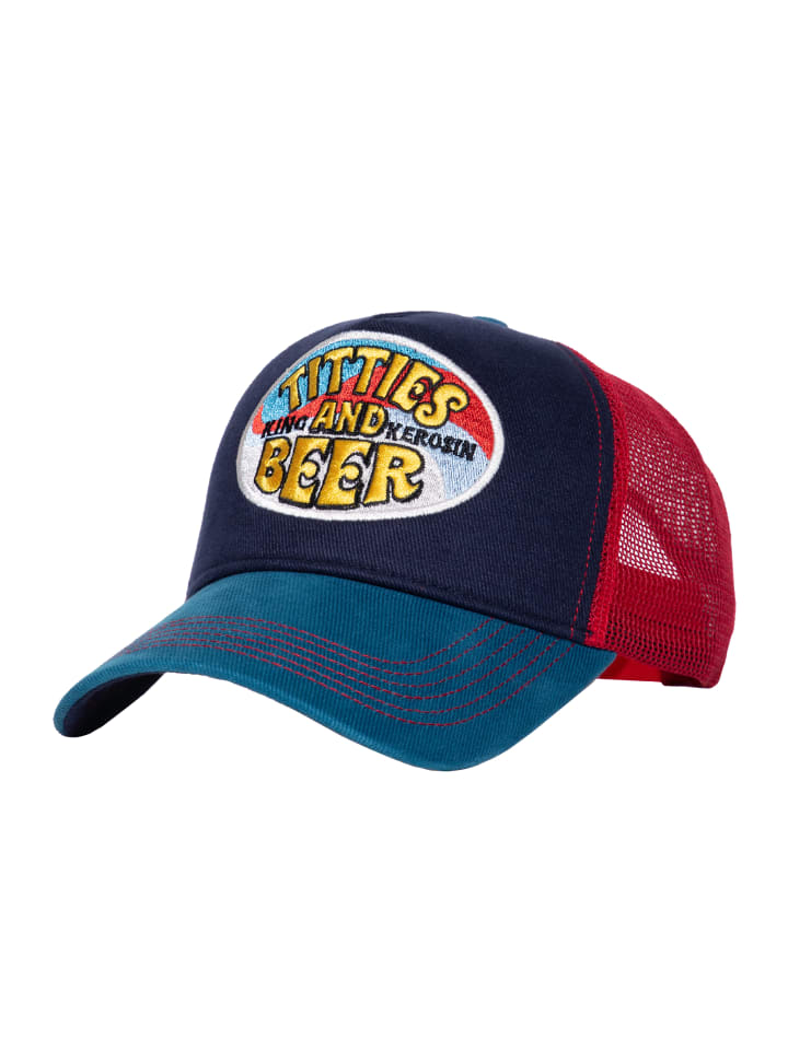 

Бейсболка King Kerosin Trucker Cap с изображением груди и пива в темно-синем цвете
