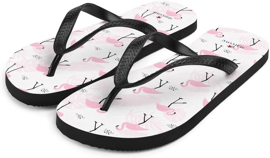 

Вьетнамки STARCOVE Pink Flamingo, тропические белые удобные сандалии-шлепанцы с принтом для женщин и мужчин, летняя пляжная обувь из резины
