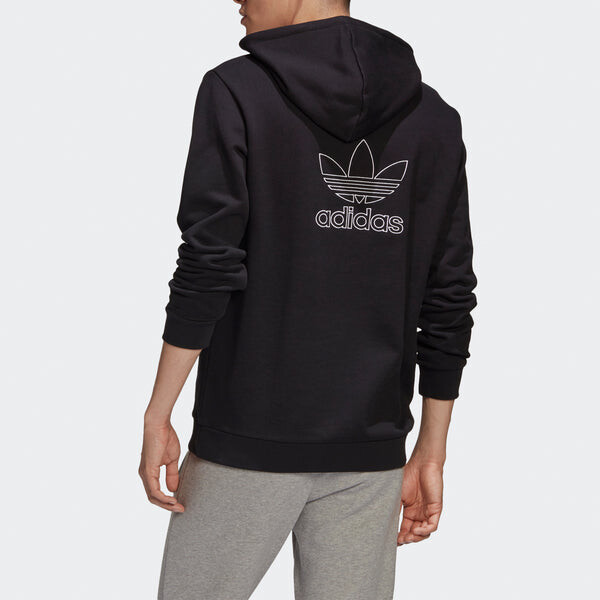 Толстовка originals logo printing loose sports black Adidas, черный — фото 4
