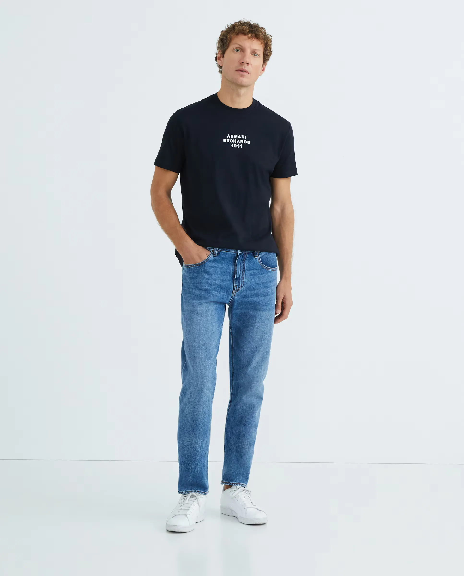 

Джинсы мужские J13 regular fit, средняя синяя стирка Armani Exchange, синий