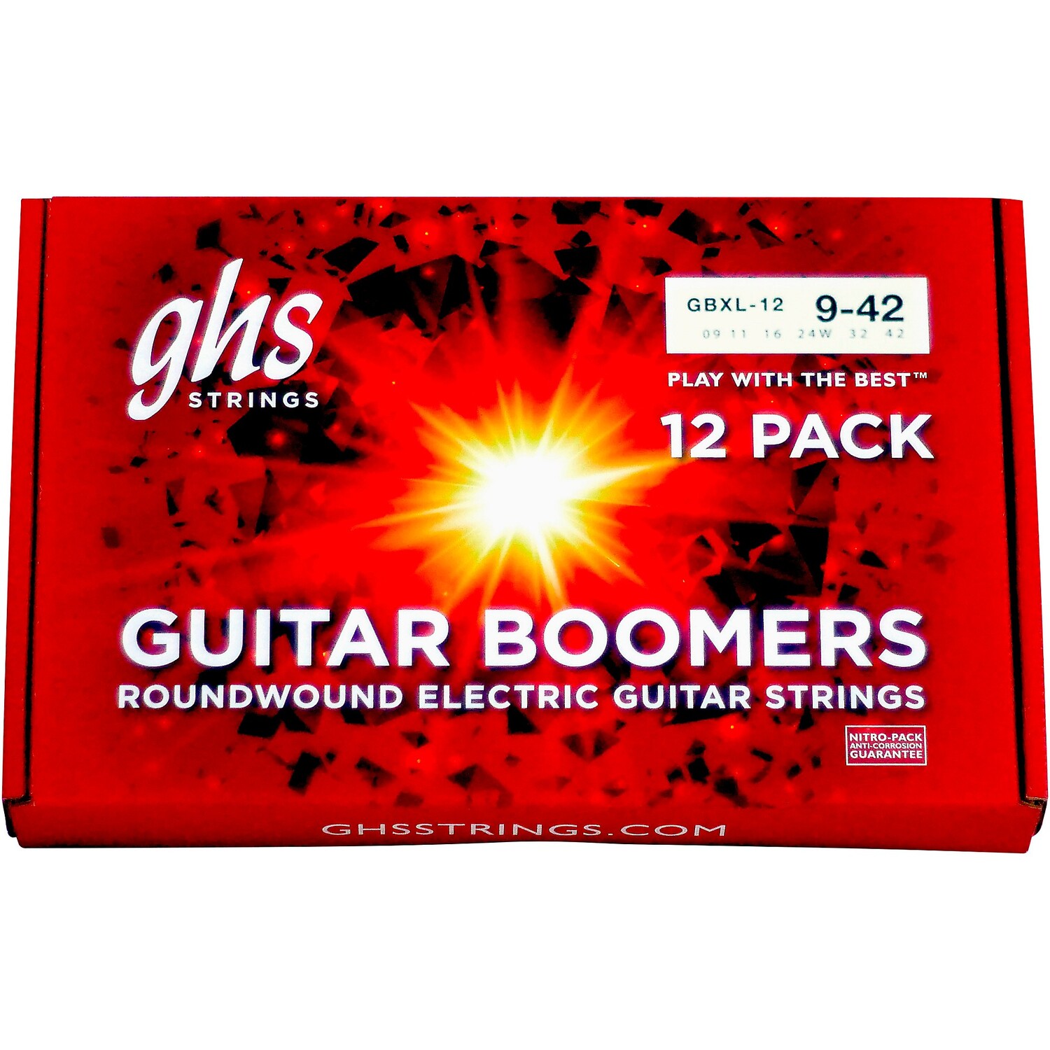 

GHS X-Light Электрогитара Boomers, упаковка из 12 шт., коробка 09–42