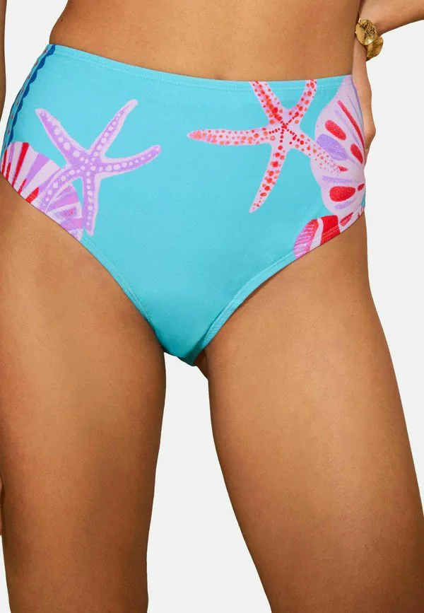 

Плавки от бикини с высокой талией и эффектом утягивания живота Love & Roses, Aqua Blue Shell Print, Синий, Плавки от бикини с высокой талией и эффектом утягивания живота Love & Roses, Aqua Blue Shell Print