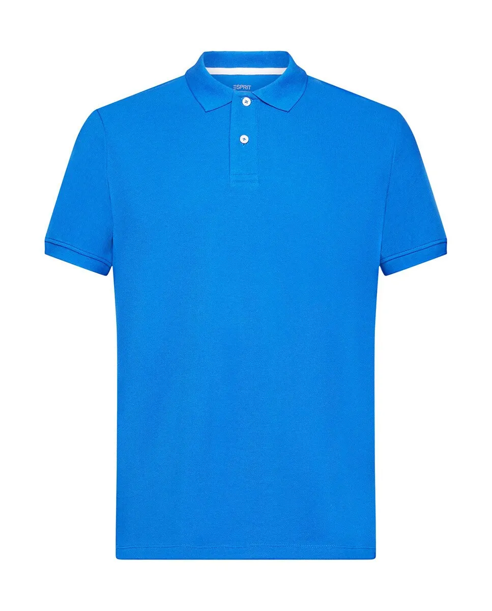 

Мужская базовая рубашка-поло из хлопкового пике Esprit, синий