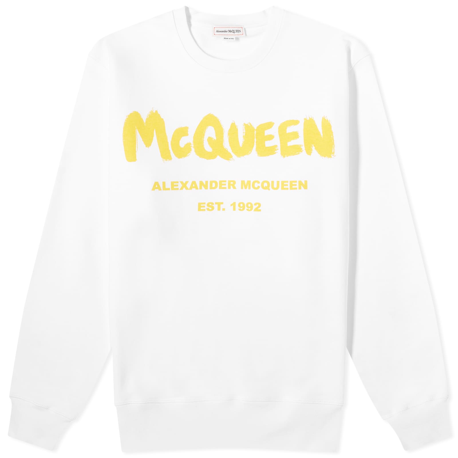 

Свитшот Alexander Mcqueen Graffiti Logo, белый и желтый