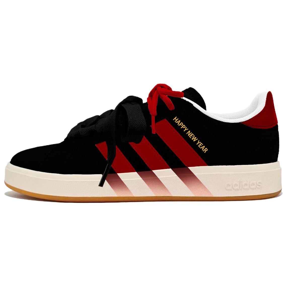 

Adidas Grand Court Base 00s Fiery Galloping Horse Abrasion Resistant Low top Skateboard Shoes Unisex черный красный