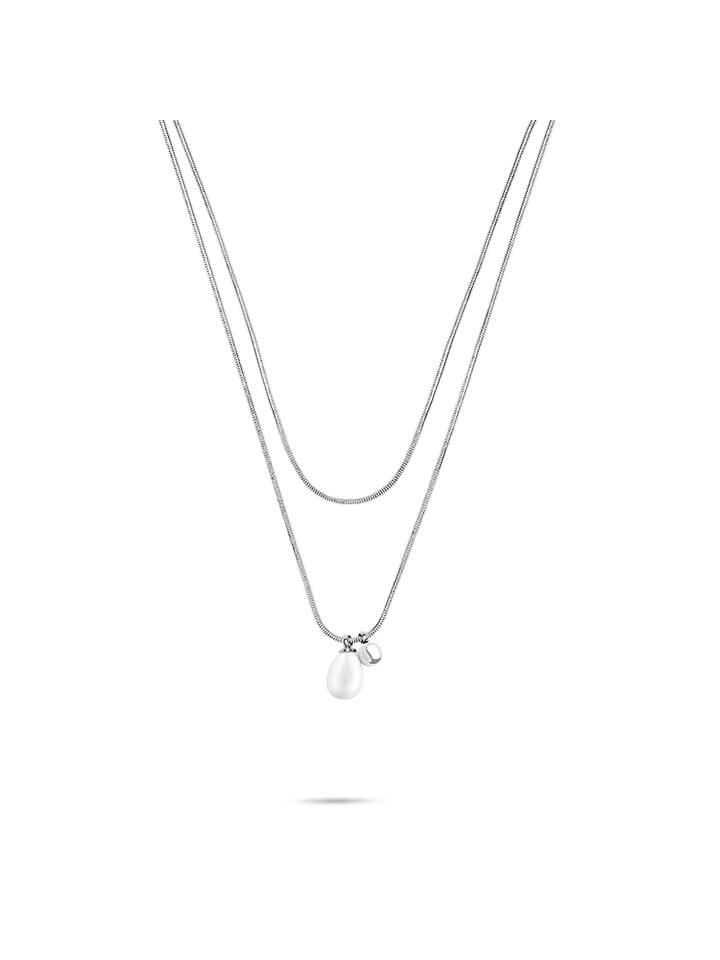 

s.Oliver Колье с декоративной бусиной и стальным шариком из серебра