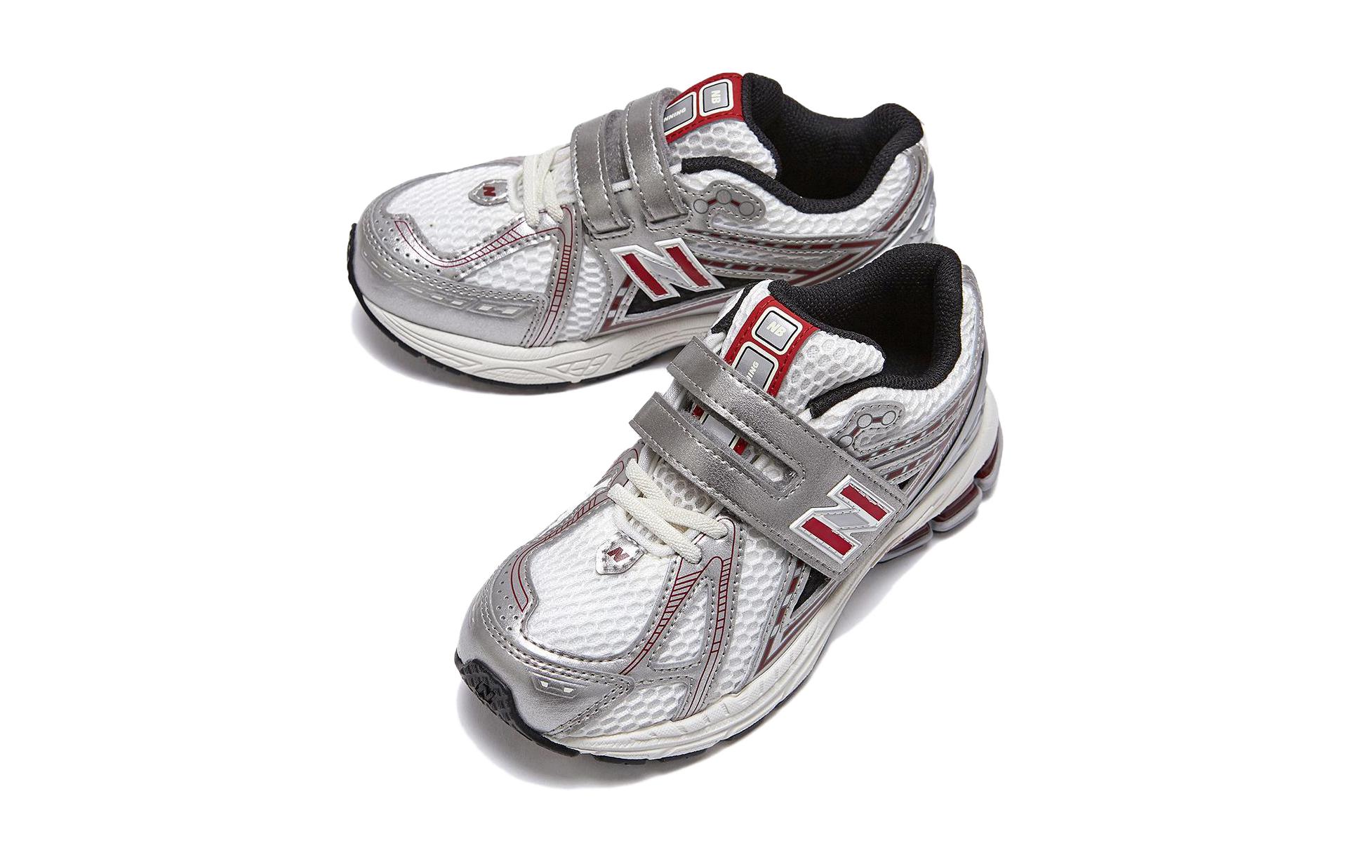 New Balance NB 1906R амортизация, износостойкие низкие детские кроссовки silver red kids — фото 4