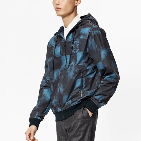 Куртка men's fw21 zipper hooded long sleeves jacket blue Louis Vuitton, синий — фото 4