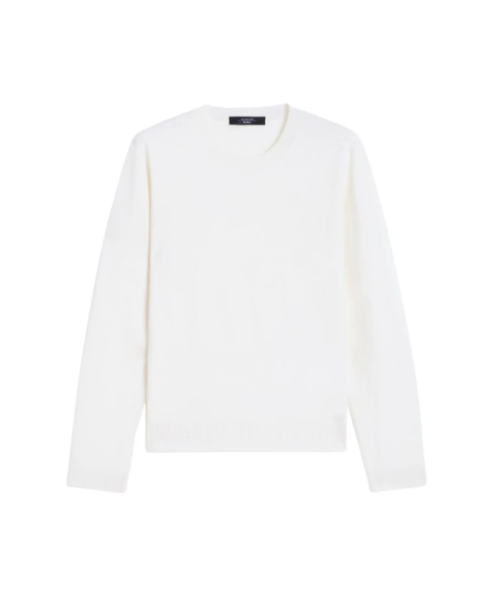 

Свитера из шелка и шерсти с круглым вырезом Weekend Max Mara, бежевый