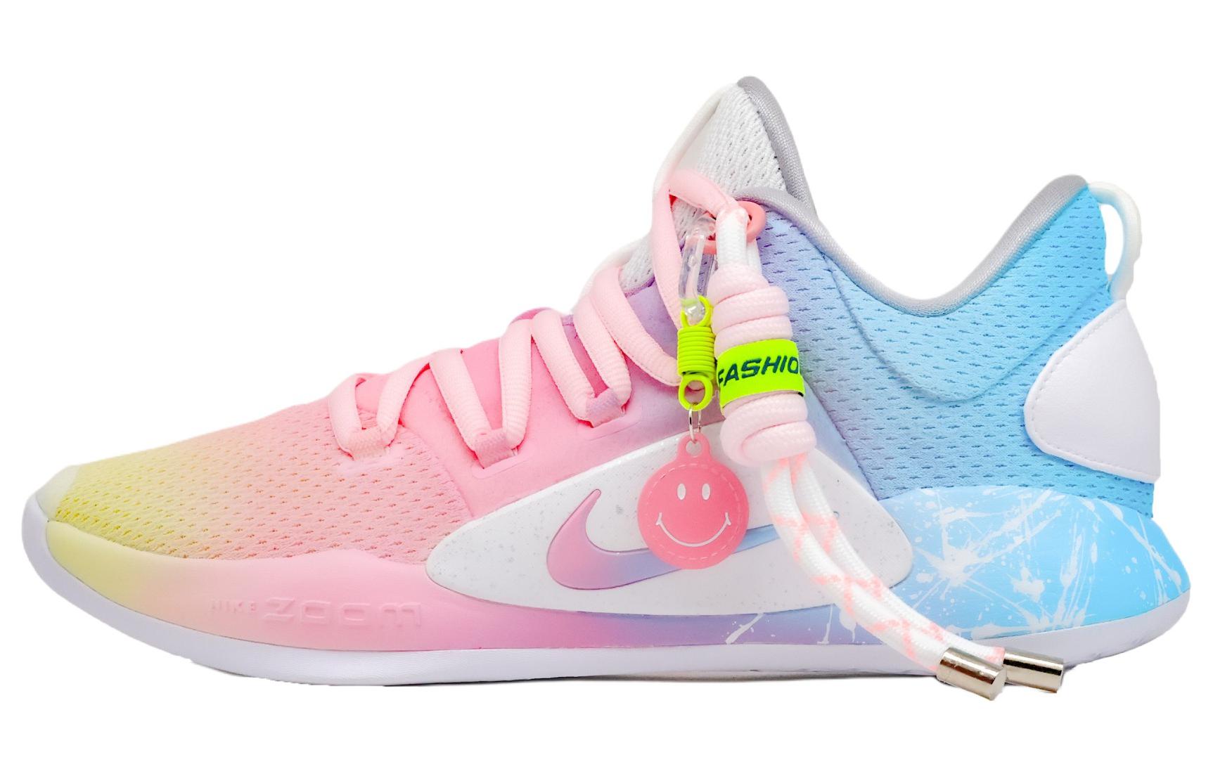 

Nike Баскетбольные кроссовки Hyperdunk 10 с амортизацией, противоскользящие, износостойкие, дышащие, низкие, мужские, розово-синие