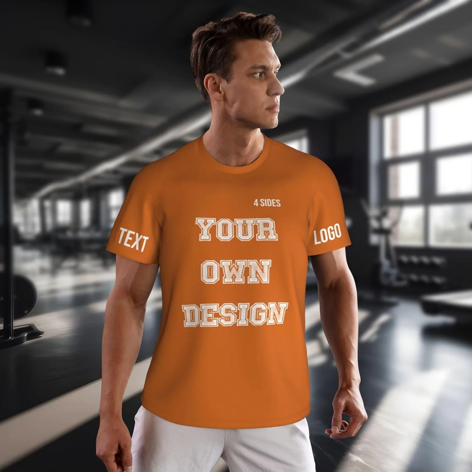 Футболка Custom с принтом на 4 сторонах, мужская, с логотипом — фото 2