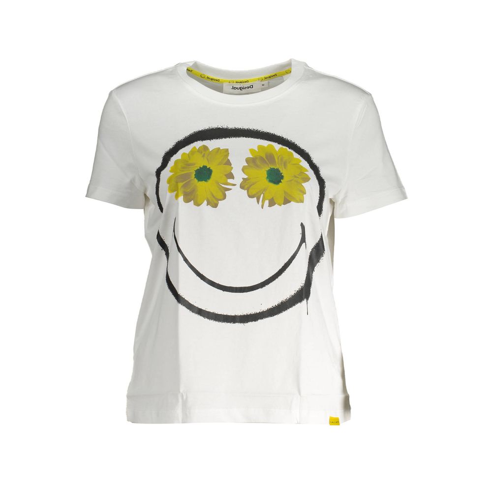 

Белый хлопковый женский топ Desigual