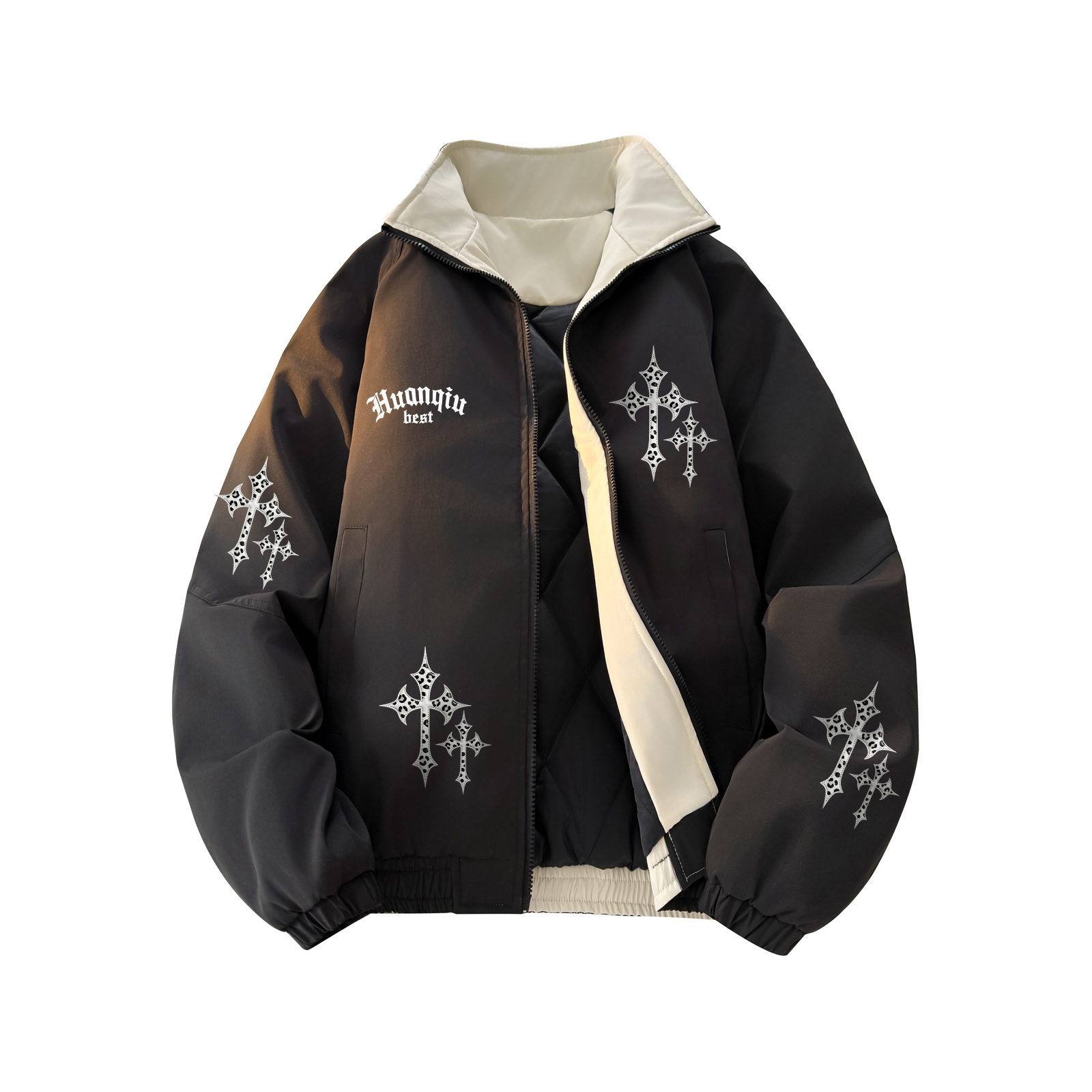 

Пуховик Unisex Lapel Thickened Padded Puffer Jacket HUANQIU, черный