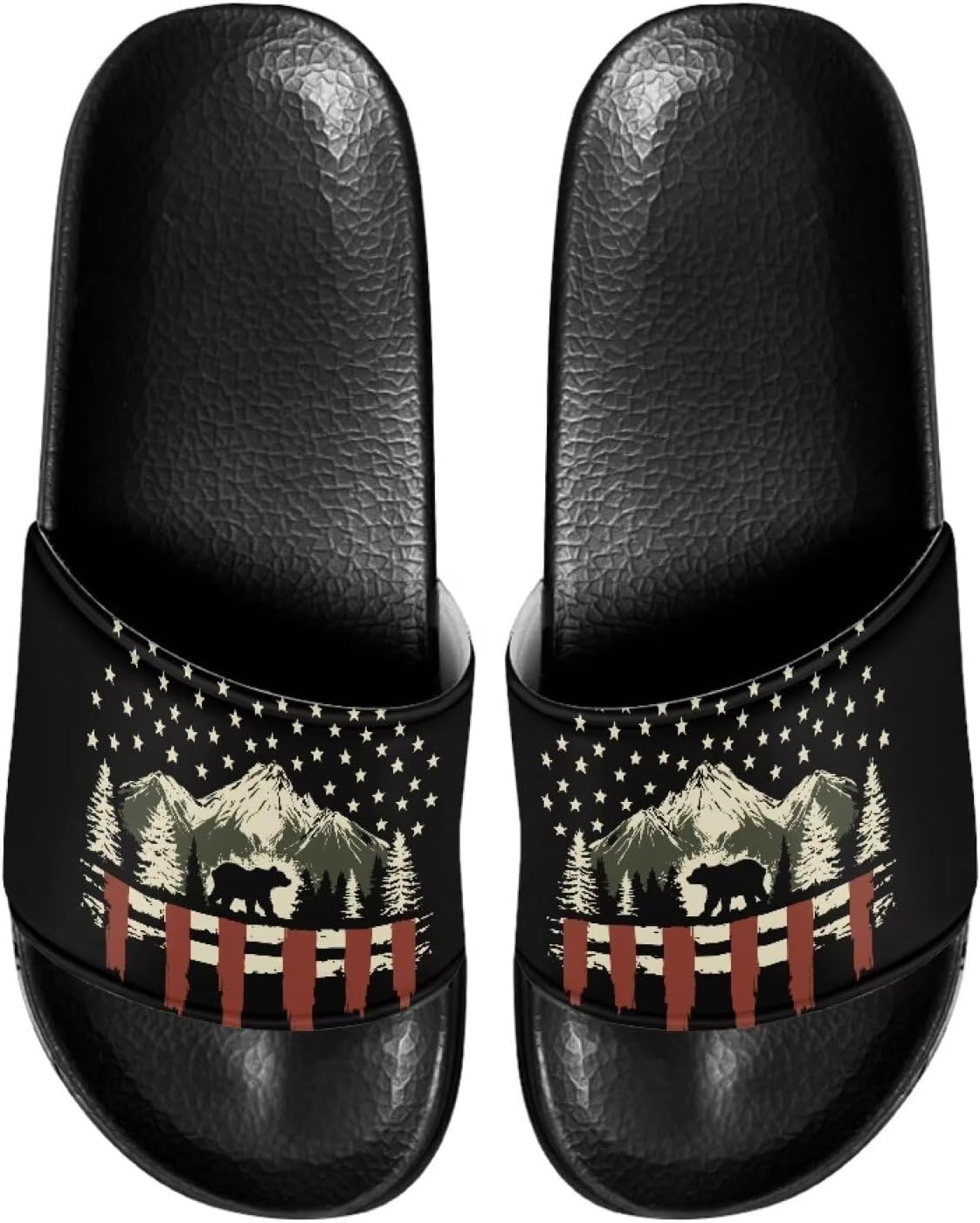 

Мужские и женские шлепанцы Cugasmaru, тапочки, сандалии, нескользящие для улицы, пляжа и дома, Usa Flag Bear