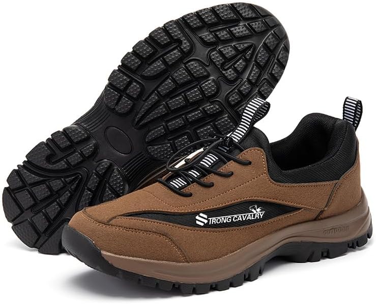 

Мужские прогулочные туфли из кожи, повседневные, удобные, дышащие, для походов, работы, любых поверхностей, трекинга, на шнуровке, для работы, офиса, повседневного ношения на улице, легкие, с амортизацией Soft Time Toy, коричневый