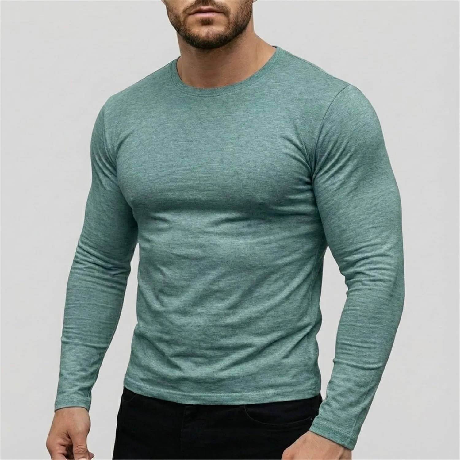 Мужская компрессионная футболка для тренировок Long Sleeve Moisture Wicking — фото 2
