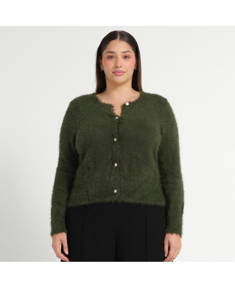 

Кардиган Camille Crew больших размеров ESTELLE, Olive