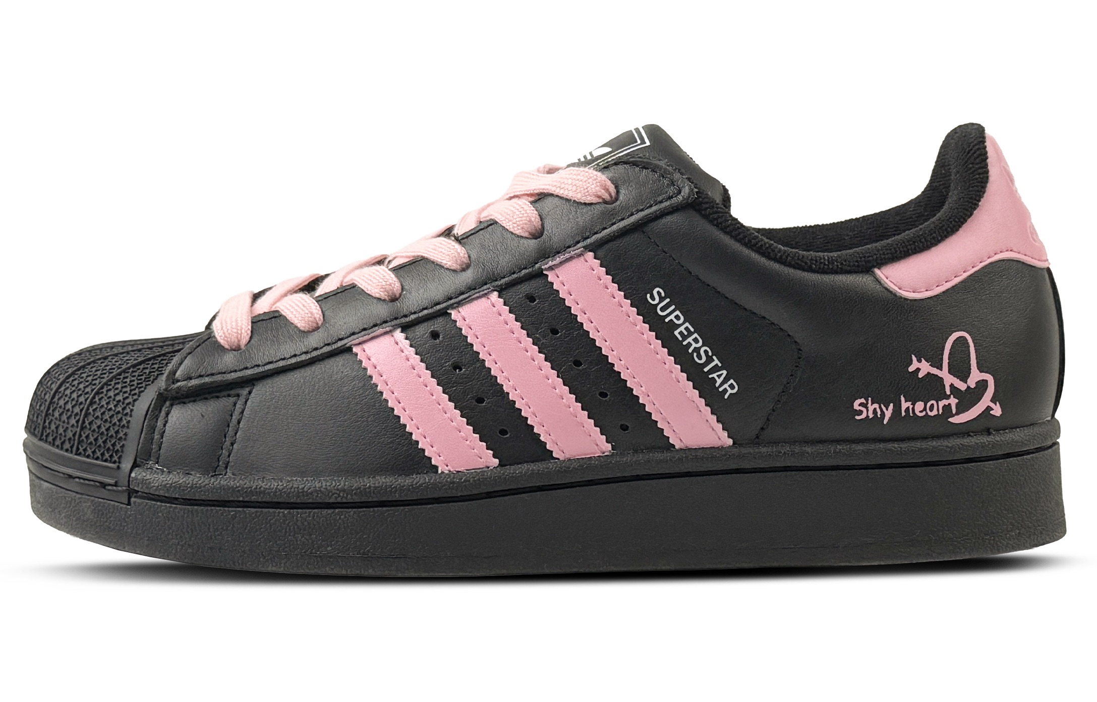 Adidas Originals Superstar 2 Sweetheart Berry Abrasion Resistant Balance Low top Skateboard Shoes Unisex Black Pink — фото 3