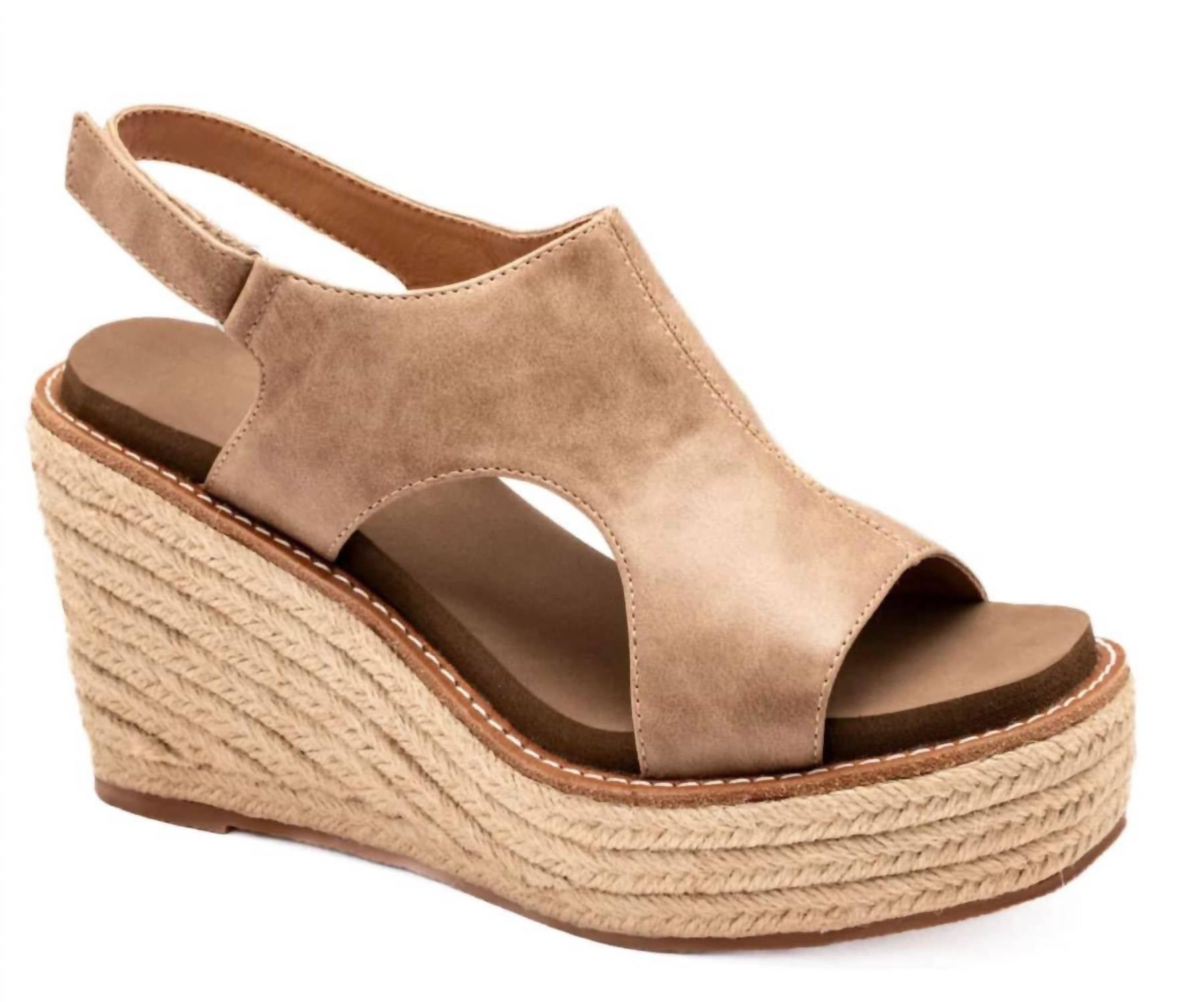 Женские босоножки Freddie Wedge в цвете Taupe Corkys Footwear