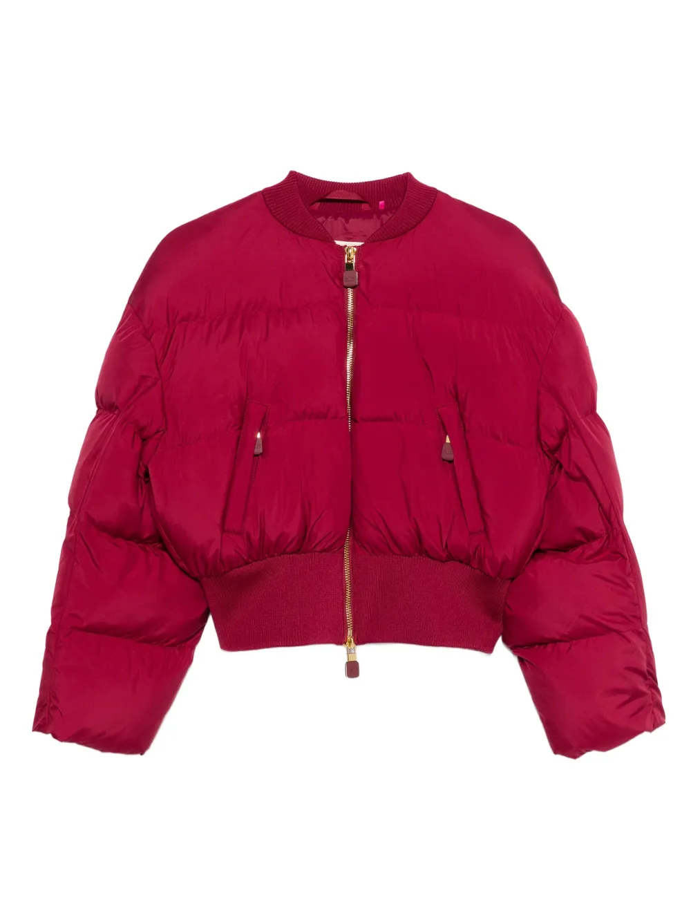 

Укороченный стеганый бомбер Elisabetta Franchi Kids, розовый