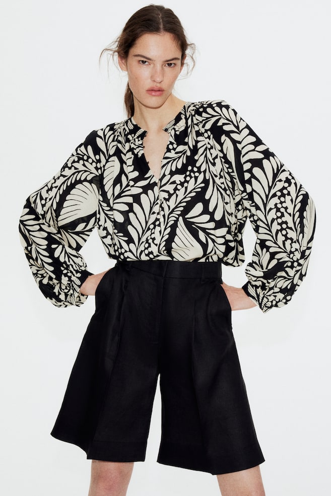 

Блузка с воротником-стойкой H&M, мультиколор