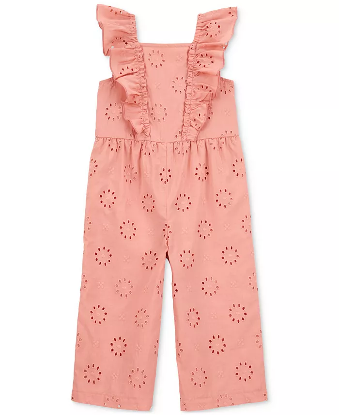 

Комбинезон для девочек Toddler Girls Cotton Eyelet Flutter из хлопка с ажурной отделкой Carter's, розовый