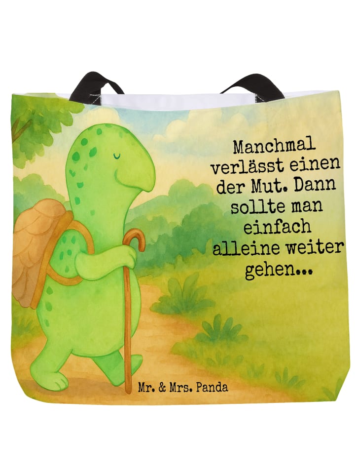 

Mr. & Mrs. Panda Сумка-шоппер с изображением и надписью «Черепаха-странник» белого цвета