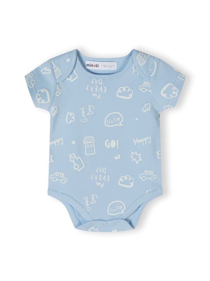 Minoti Набор из 4 штук: боди с короткими рукавами 24babypack2 светло-голубого цвета — фото 3