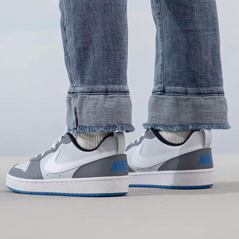 Nike Court Borough Low Recraft 'Platinum Cool Grey Photo Blue' GS Белый Серый — фото 3