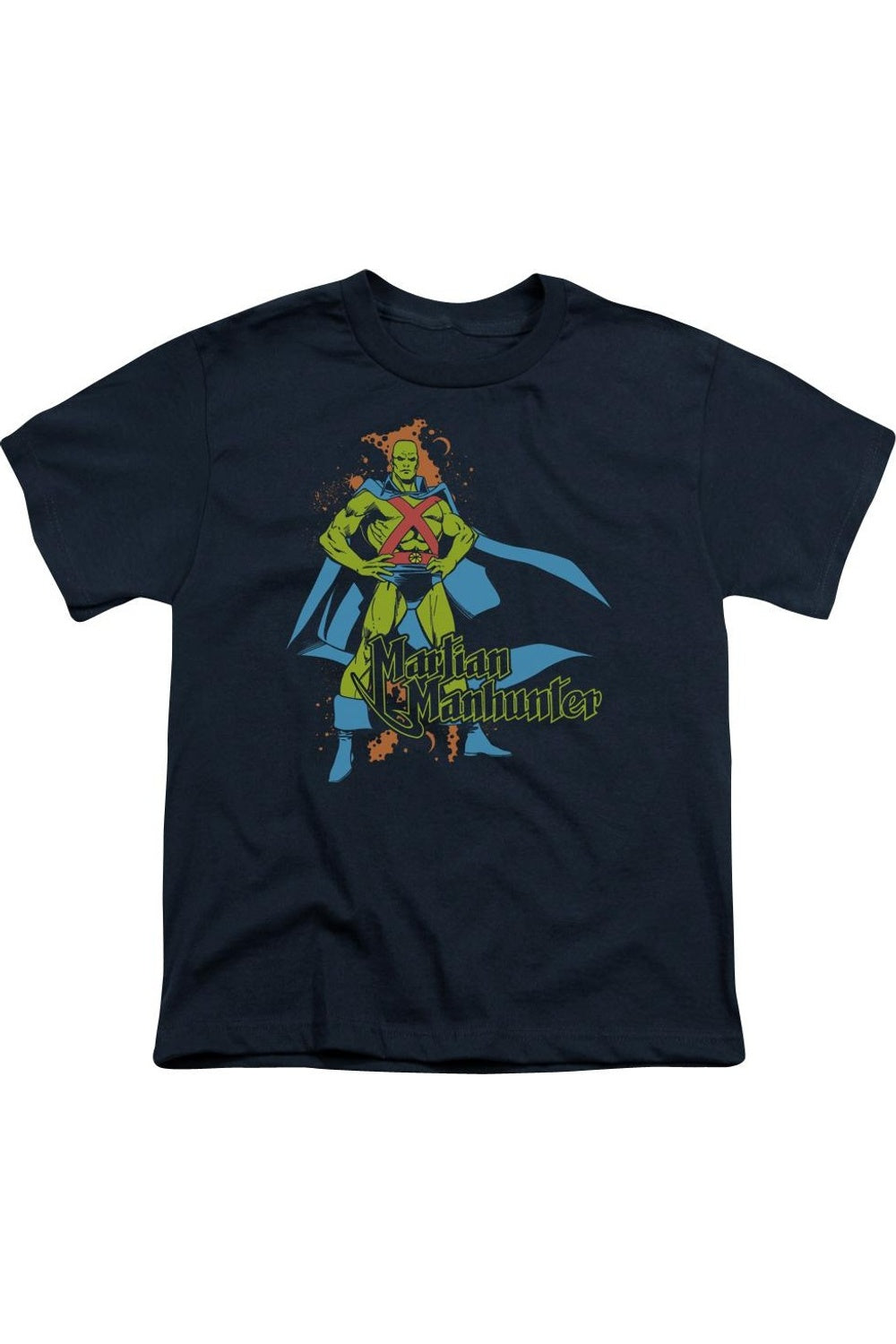 

Футболка с коротким рукавом DC Comics Martian Manhunter для детей Gildan, темно-синий