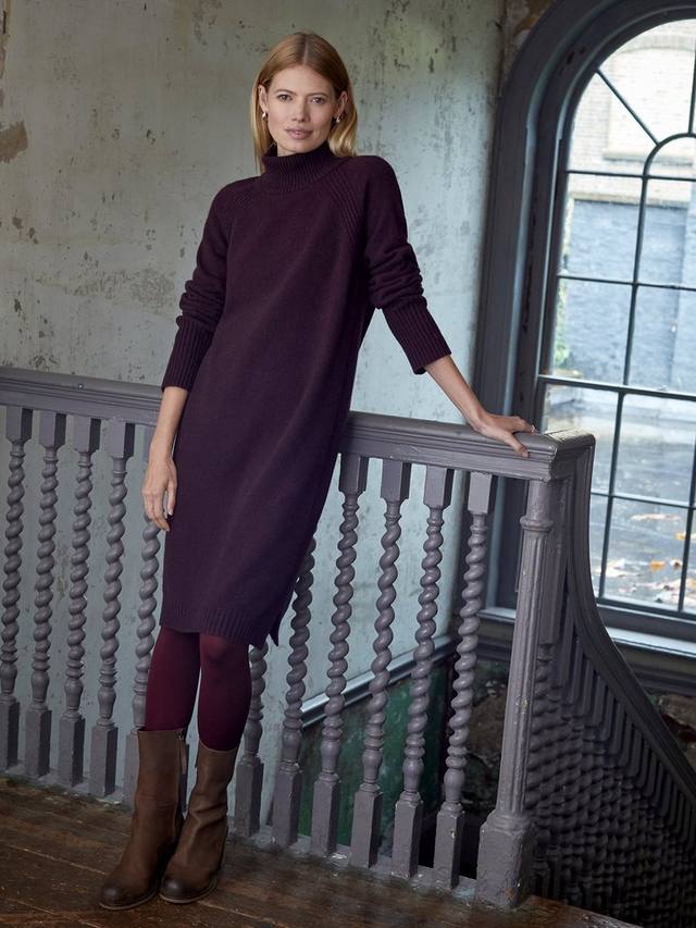 

Платье из чистой шерсти в рубчик Celtic & Co., цвет Damson