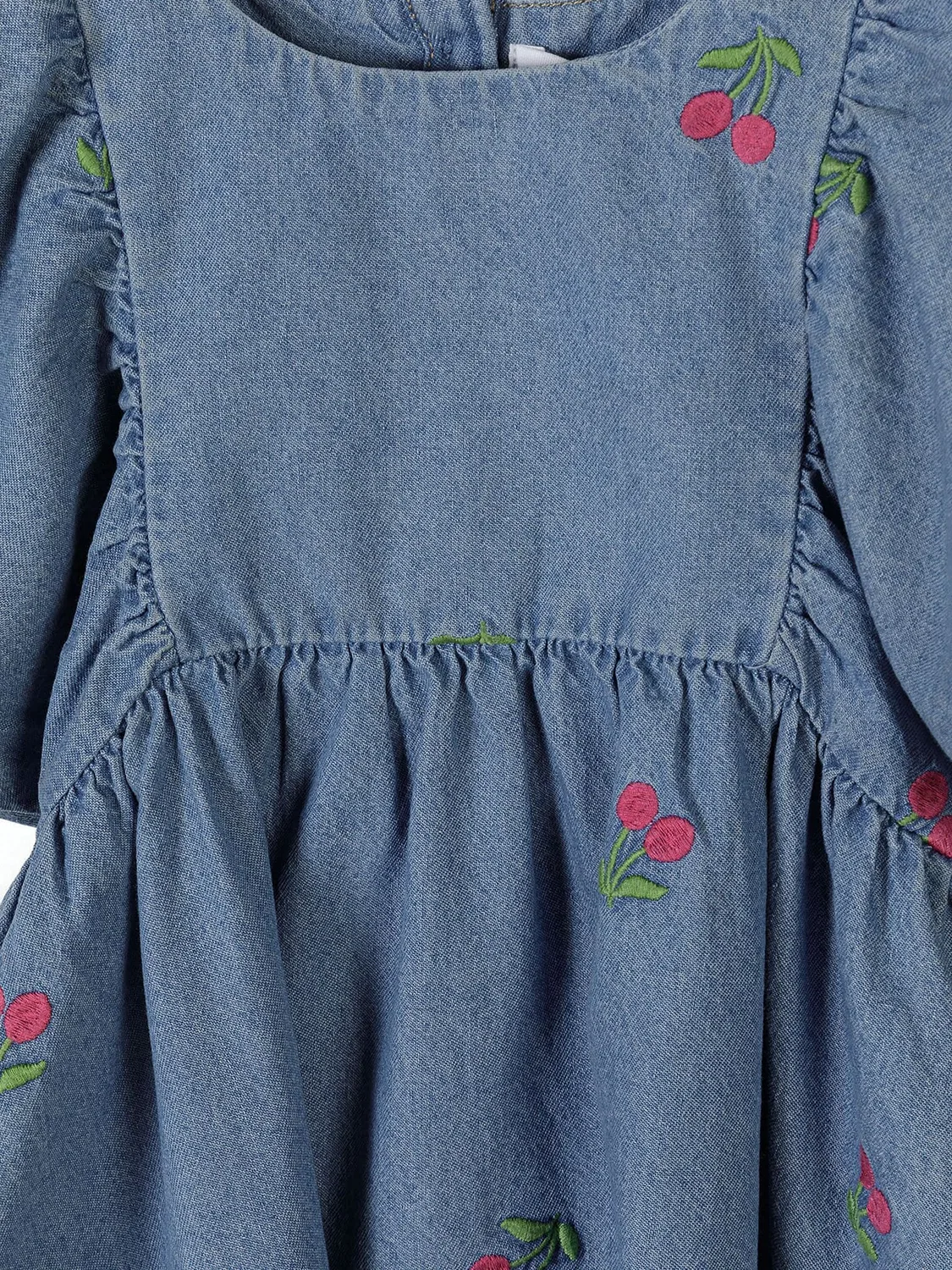 Платье джинсовое с вышивкой Minoti, blue denim — фото 3