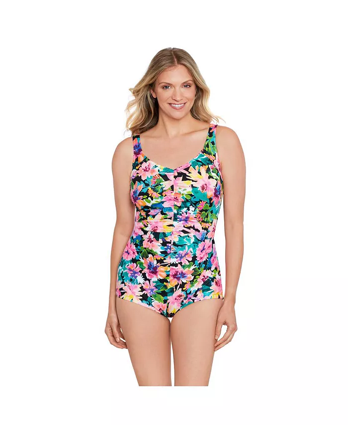 

Женский цельнокроеный купальник ShapeSolver Shirred Front Girl Leg ShapeSolver by Mimi Flamingo, синий
