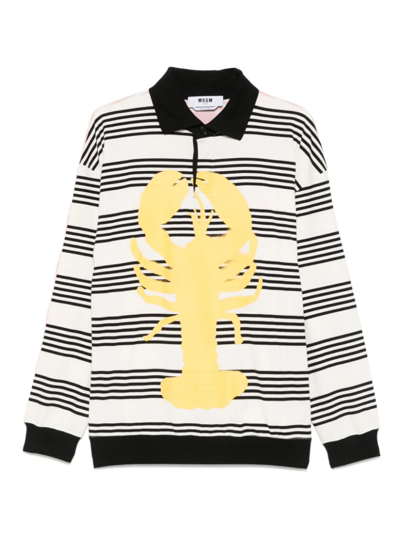 

MSGM полосатая рубашка поло из джерси, черный