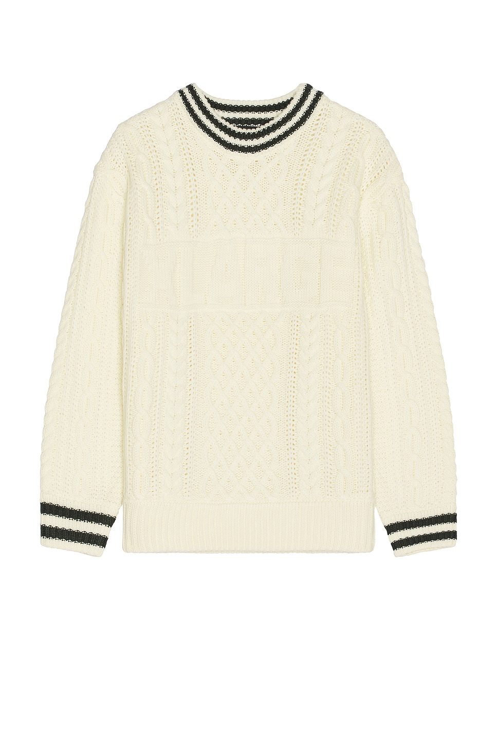 

Свитер с круглым вырезом и плетеной вязкой Xlarge, off white