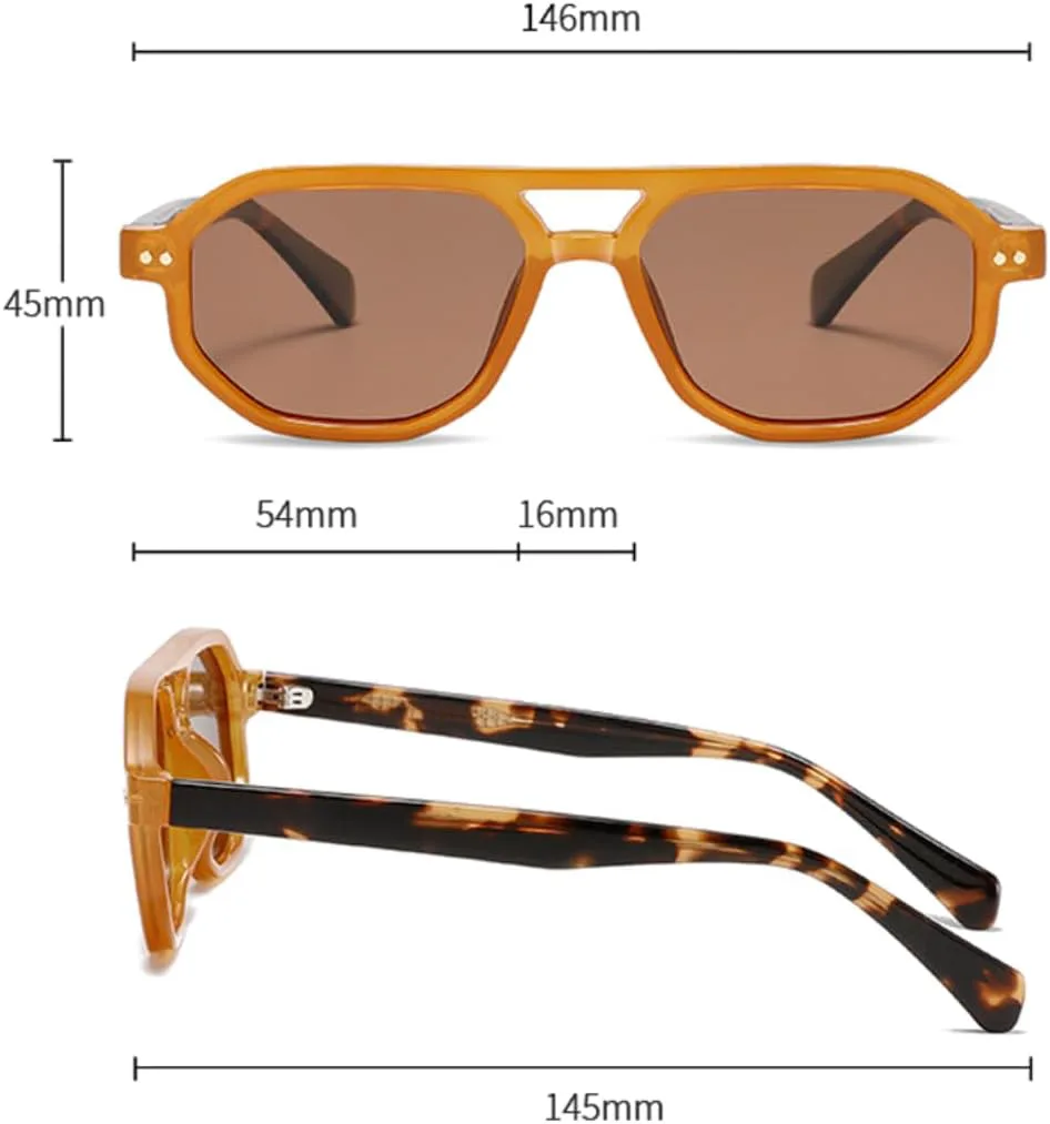 

Ретро солнцезащитные очки с двойной перемычкой для женщин и мужчин, роскошные, с градиентной защитой от УФ-излучения UV400 и заклепками TVTBBVV, Black Grey