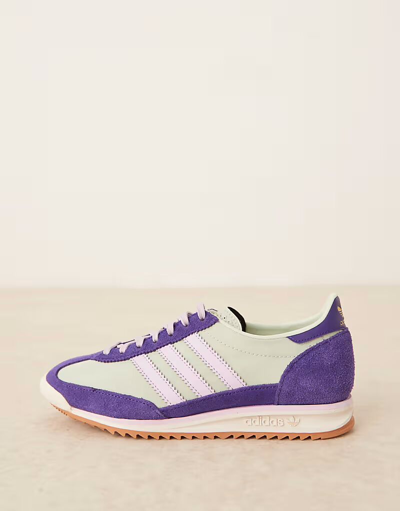 Кроссовки Adidas Originals SL 72 OG светло-синего и сиреневого цветов — фото 2