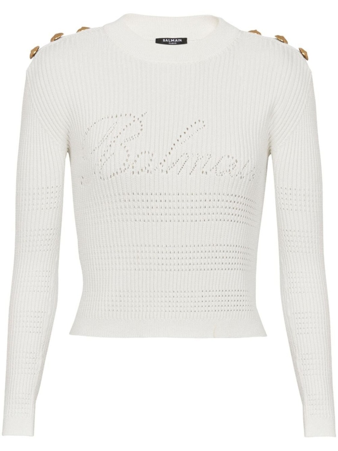 

Balmain джемпер 6-Button в рубчик, белый