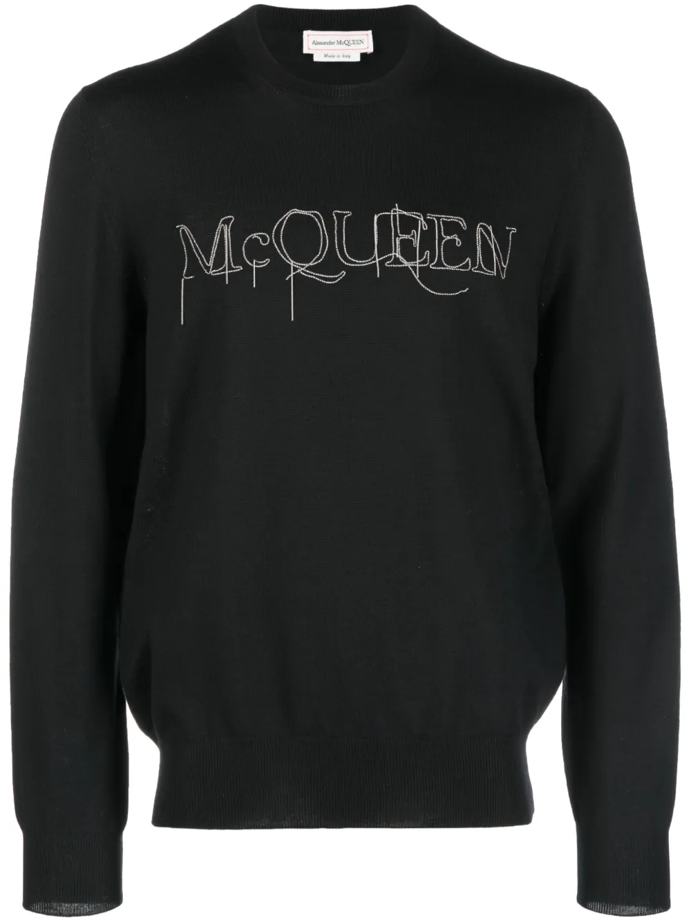 

Джемпер с вышитым логотипом Alexander McQueen, черный