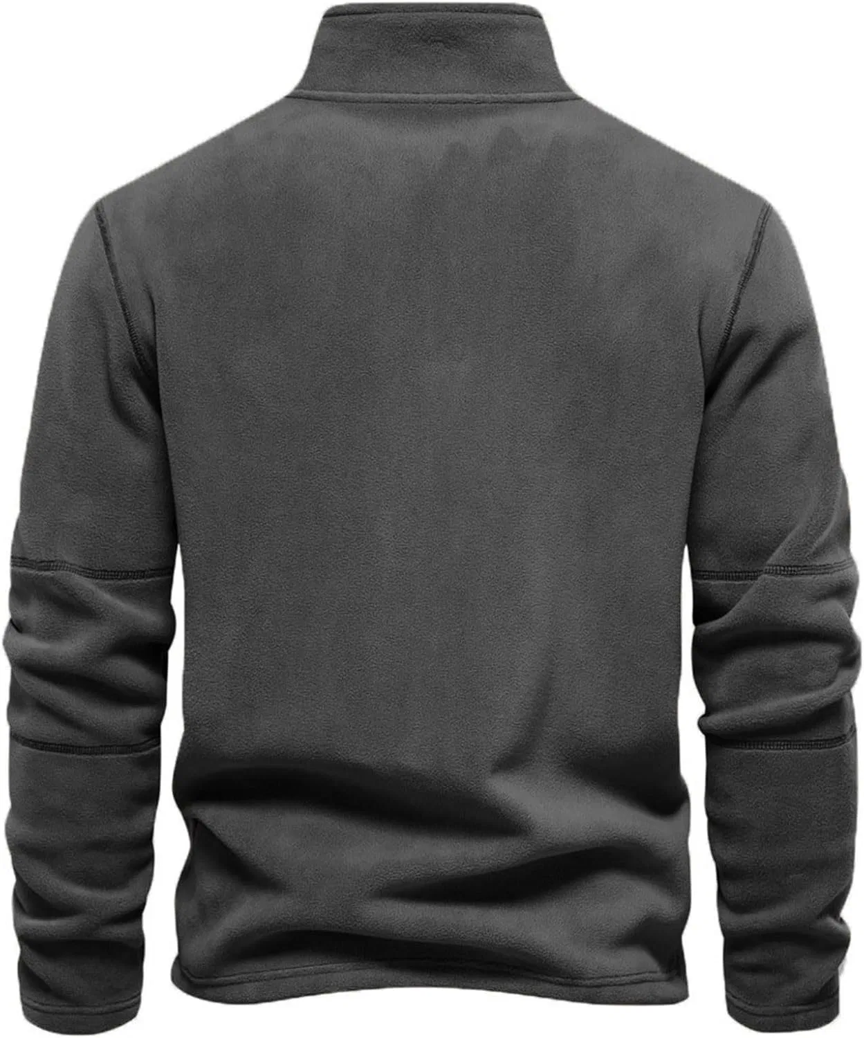 Флисовая кофта с 1/4 застежкой-молнией, бренд Generic, Dark Gray — фото 2