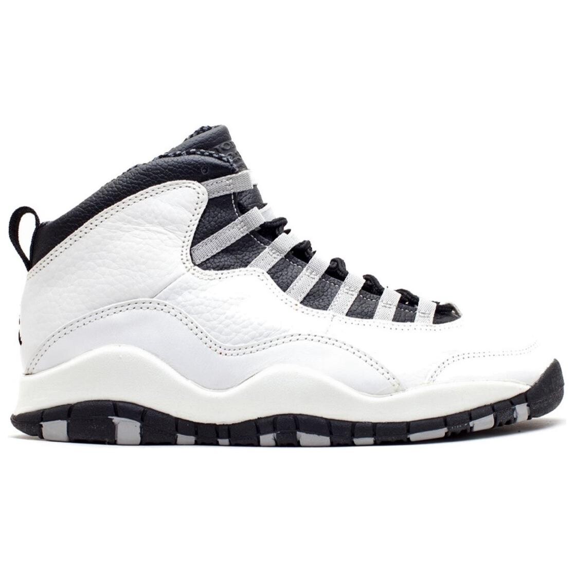 Кроссовки Air Jordan 10 Vintage Basketball Shoes Men High-top White/Black, белый/черный — фото 2