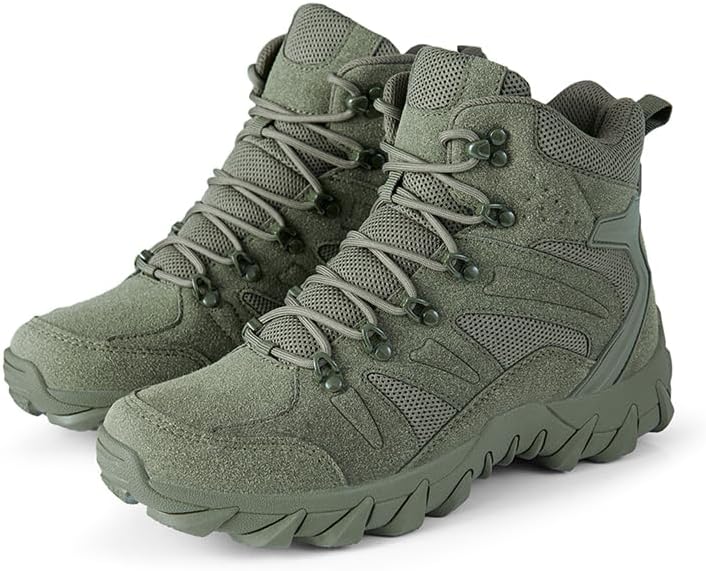 

Тактические военные боевые ботинки, высокие туристические ботинки, доступны в черном, бежевом и зеленом цветах, дышащая сетчатая конструкция, шнуровка Generic