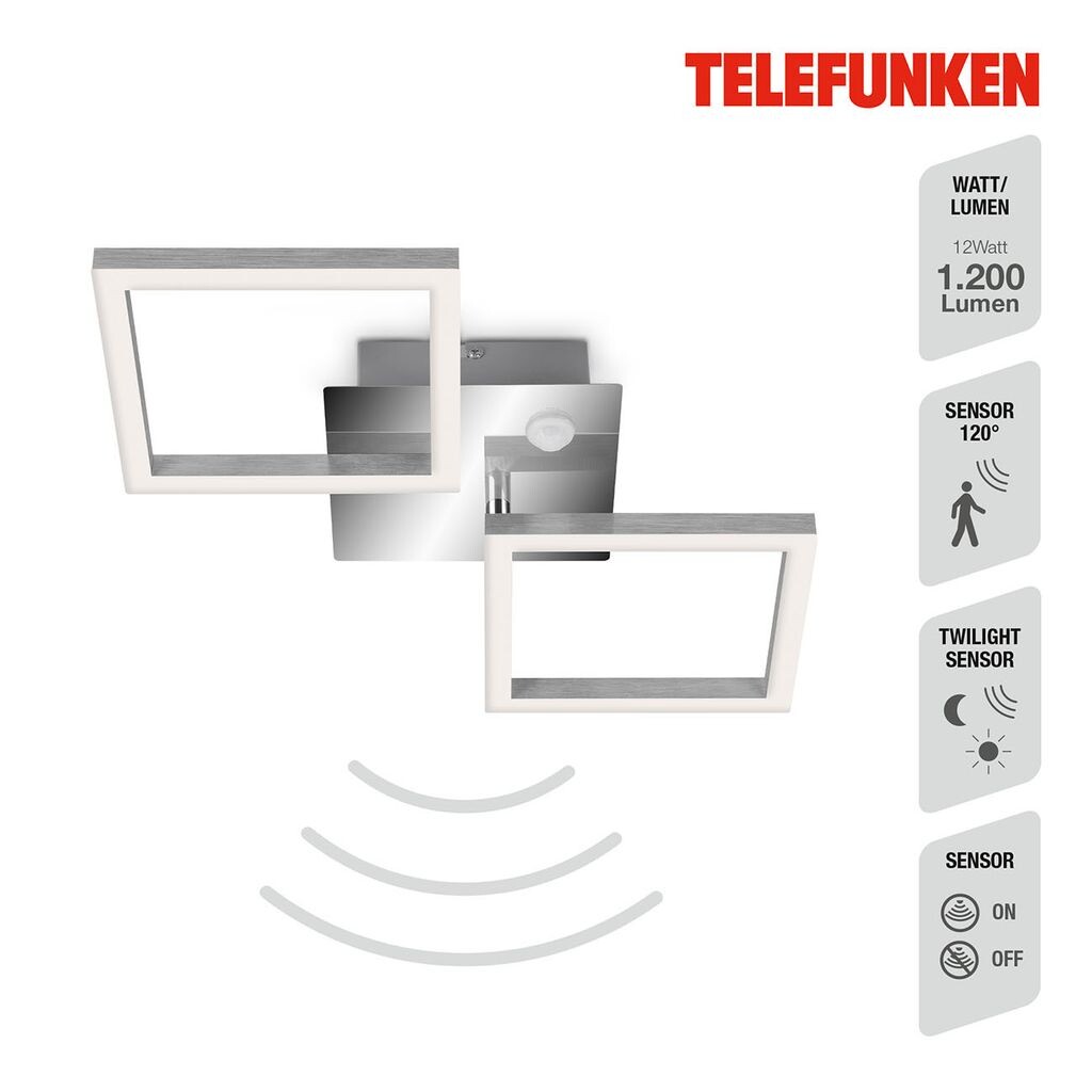 

Сенсорный светодиодный потолочный светильник TELEFUNKEN FRAME, 12 Вт, 1200 лм, IP20, хром-алюминий, металл-пластик, 47 х 22,6 х 7,4 см, серебро