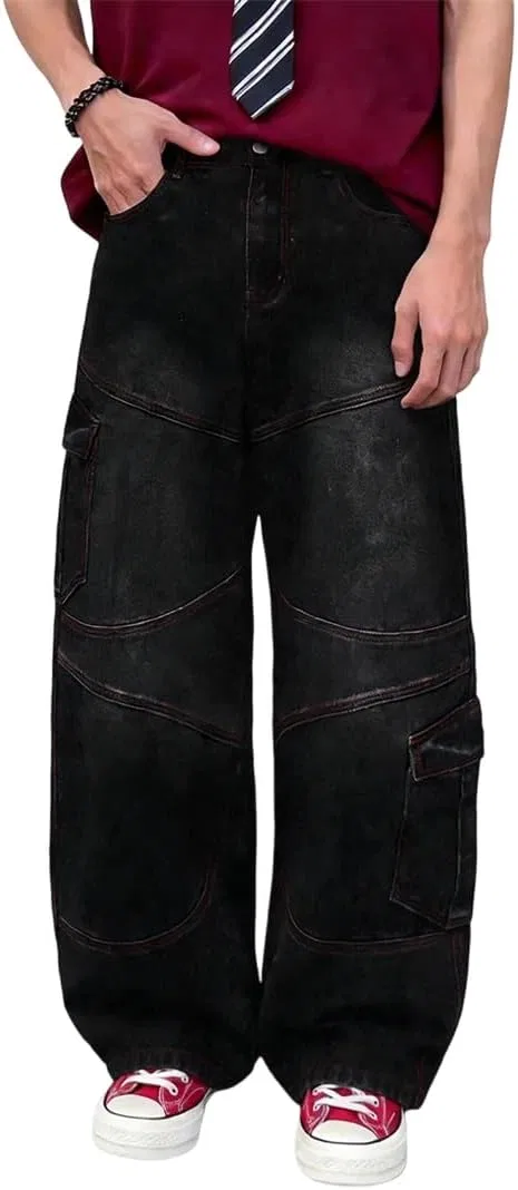 Джинсы карго деним, Black