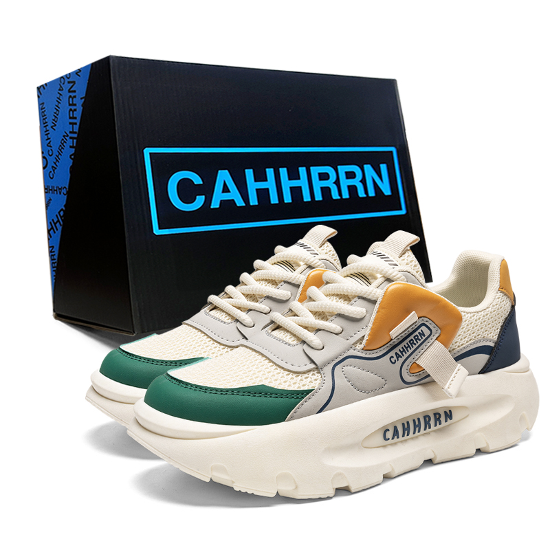 

CAHHRRN Низкие повседневные мужские туфли бежево-зеленые, цвет Beige Green