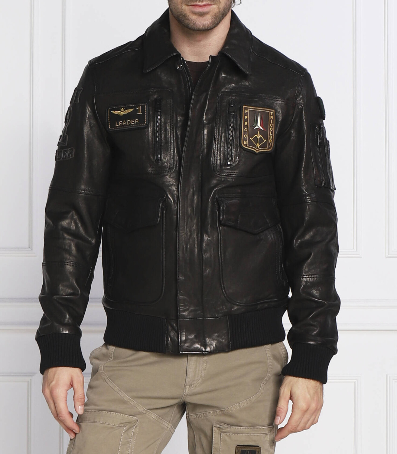 

Куртка Aeronautica Militare di pelle regular fit, черный