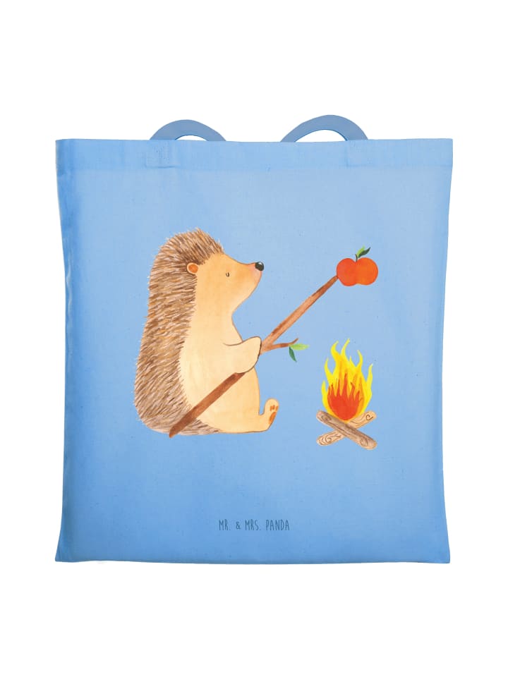 

Mr. & Mrs. Panda Сумка с рисунком ежика, готовящего барбекю, без надписи, небесно-голубого цвета